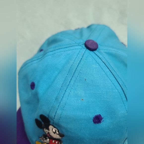 Disney Mickey Mouse Unlimited, Teal and Purple Snapback Baseball Hat Cap 90's - Picture 7 of 11